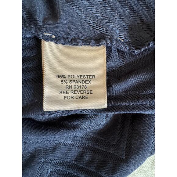 PHILOSOPHY REPUBlIC women’s navy textured 1X high low short sleeve shirt - Picture 5 of 6